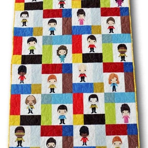 Handmade Star Trek Baby Quilt, Whole Cloth Minky Blanket, Star Trek Nursery Bedroom Decor, Geeky Nerdy Gift Ideas image 3