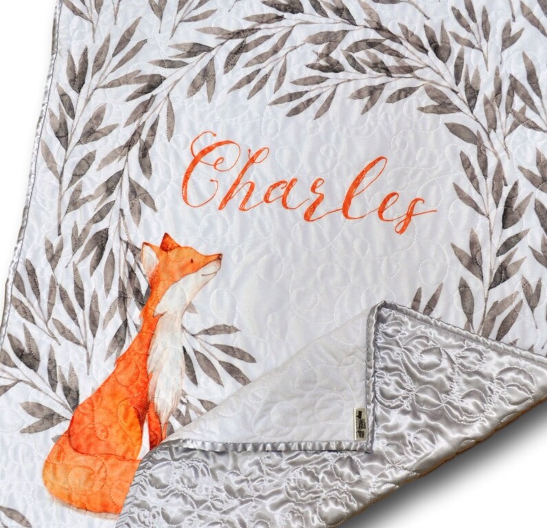 Fox Baby Quilt Fox Baby Blanket Fox Nursery Fox Bedding Etsy