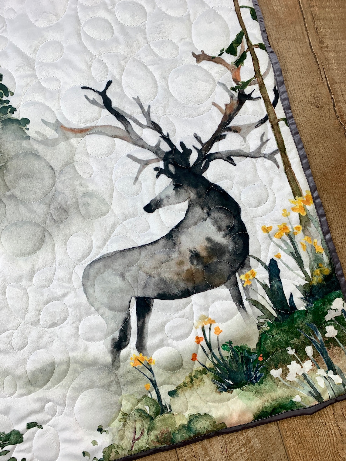 Woodland Deer Baby Quilt Cottagecore Aesthetic Nursery Etsy