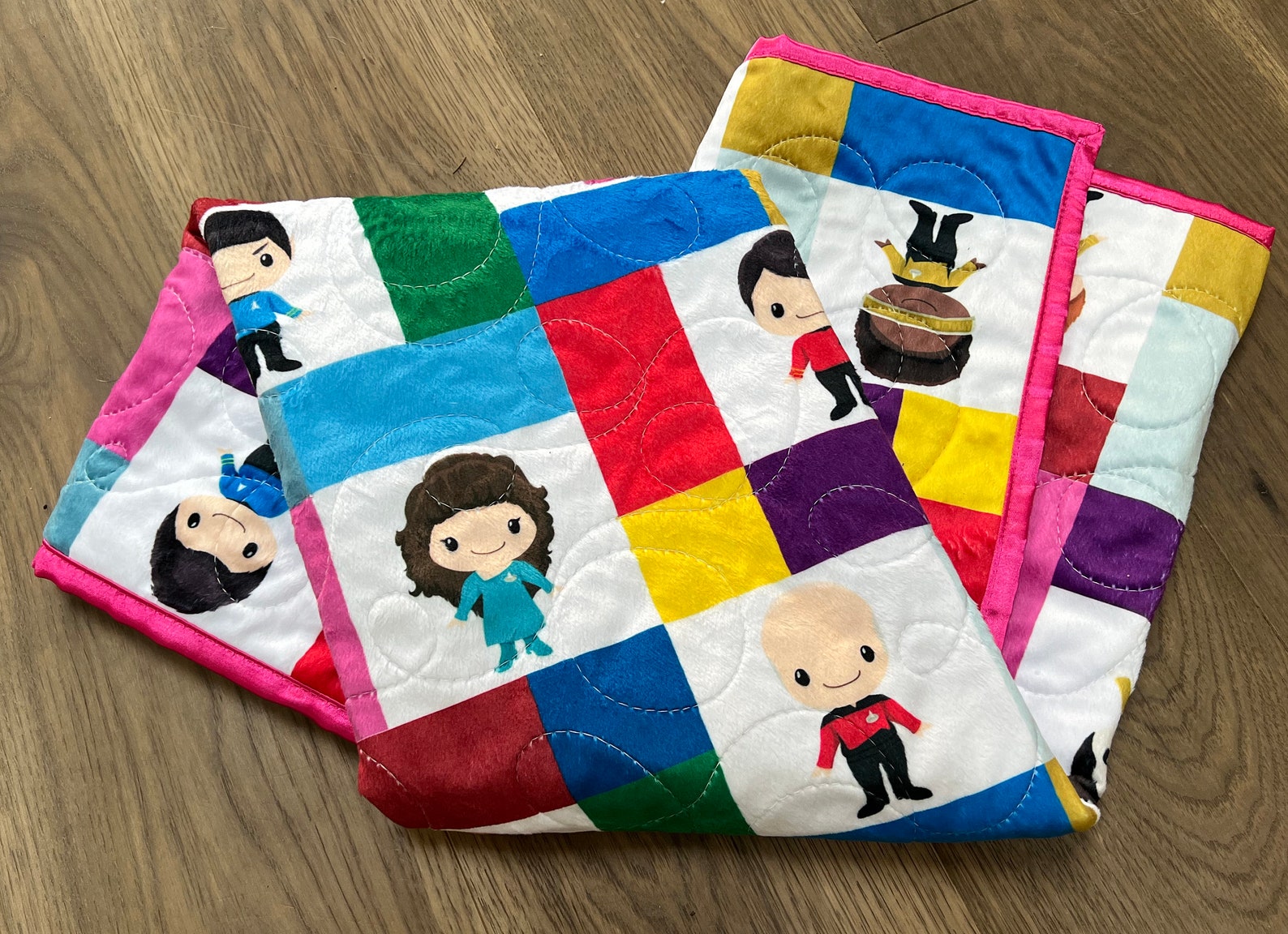 Star Trek Baby Blanket Pink Star Trek Nursery Star Trek Baby Etsy