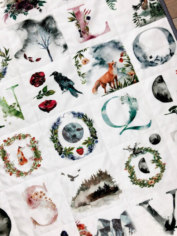 Enchanted Forest Baby Quilt Goth Baby Quilt Enchanted Etsy
