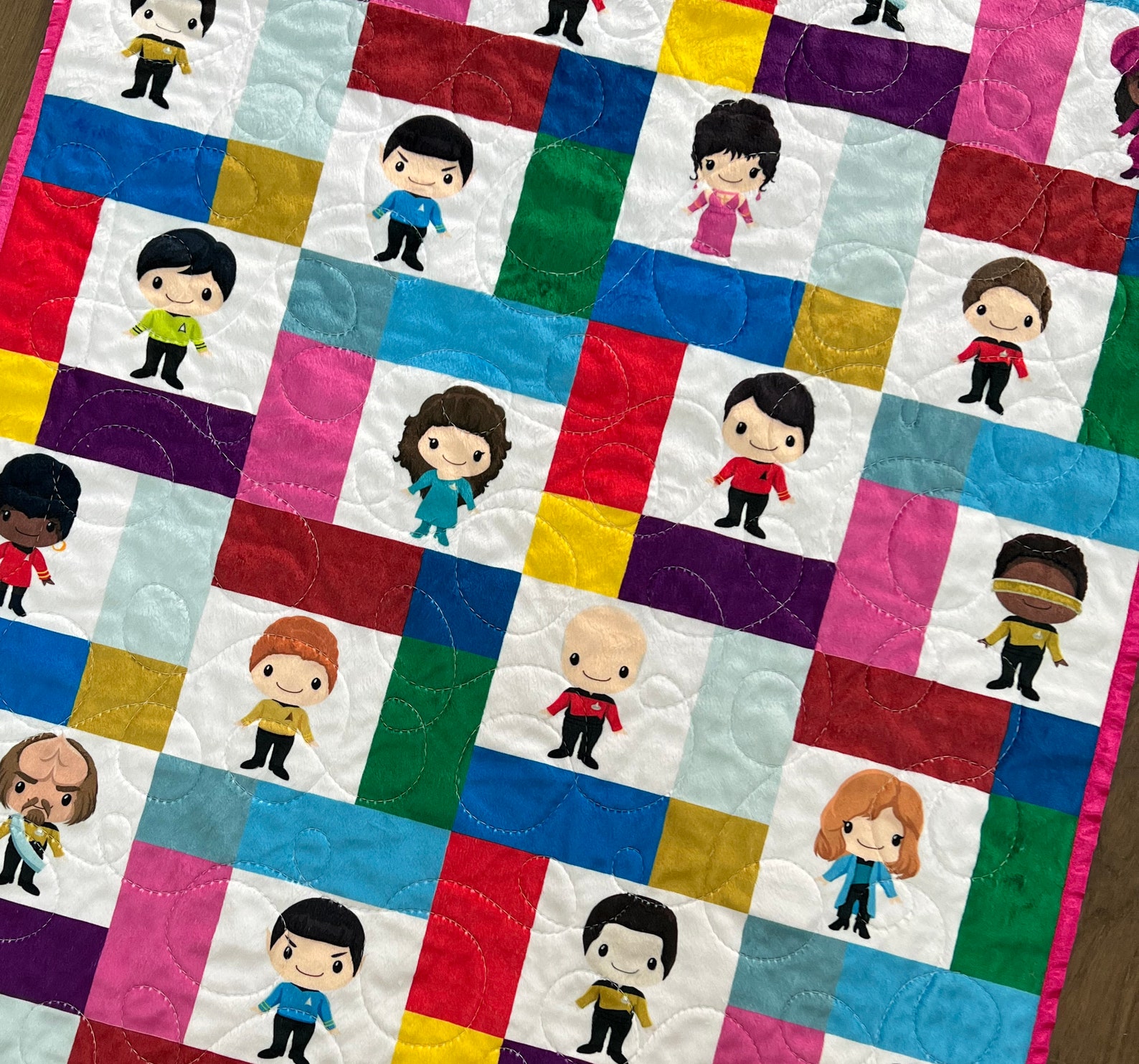 Star Trek Baby Blanket Pink Star Trek Nursery Star Trek Baby Etsy