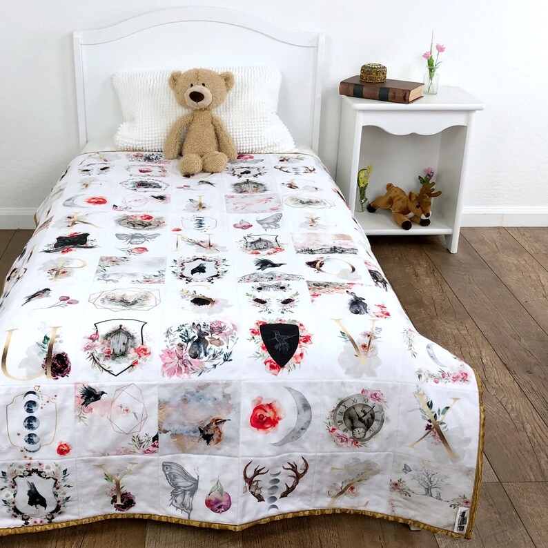 Enchanted Forest Nursery Baby Quilt Woodland Baby Quilt Etsy