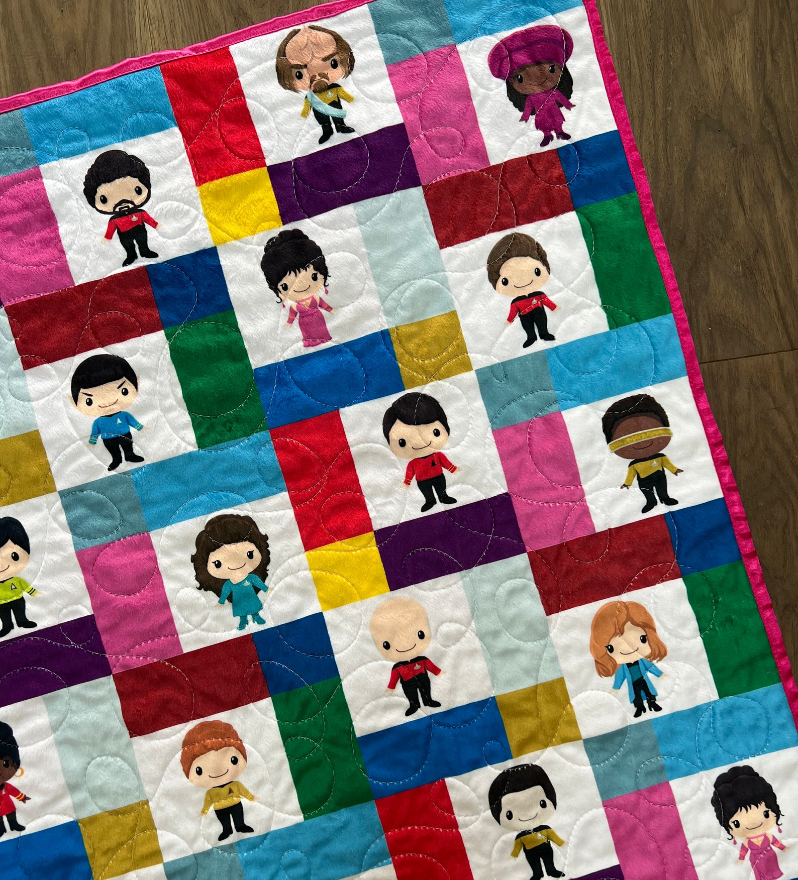 Star Trek Baby Blanket Pink Star Trek Nursery Star Trek Baby Etsy