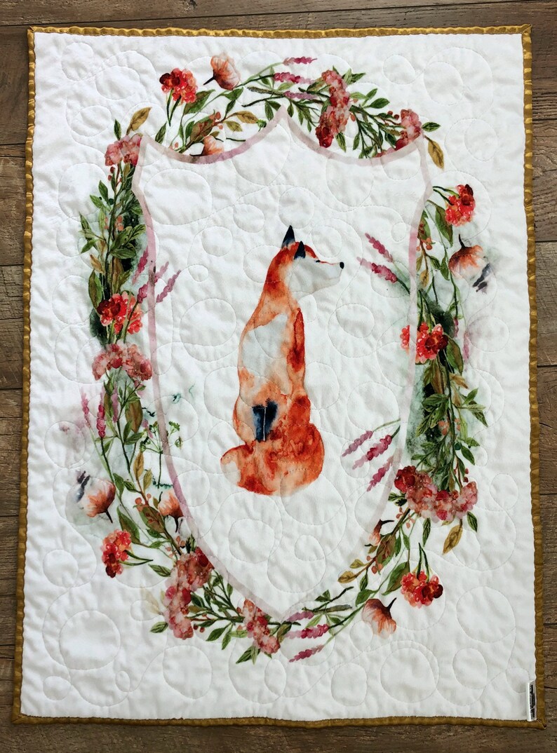 Fox Baby Blanket Woodland Nursery Woodland Decor Woodland Baby Quilt Fox Baby Quilt Fox Nursery Fox Quilt Fox Blanket Fox Bedding