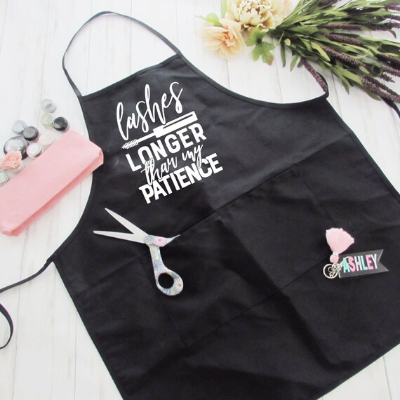 Makeup Artist Apron With Two Front Pockets Lashes Longer Etsy