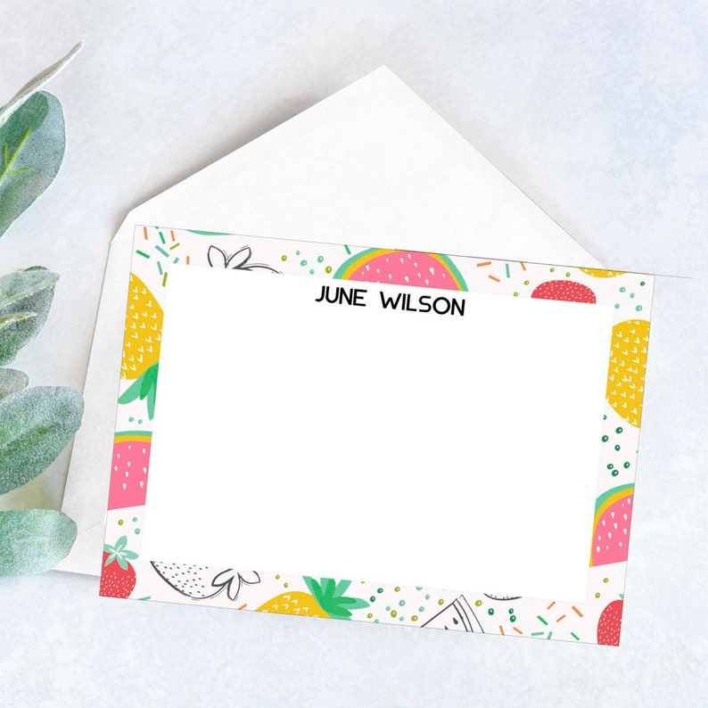 Note Cards Personalized Stationery Paper Cards Stationary Fruit Flat Cards FC023 2 sizes