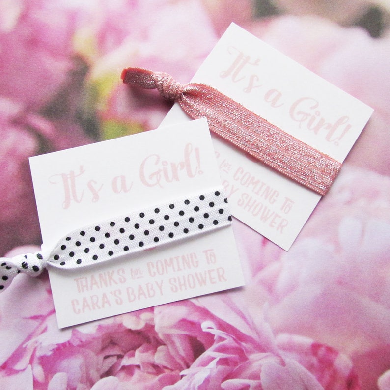 It S A Girl Baby Shower Favors Hair Ties Party Etsy It S A Girl Baby Shower Favors Hair Ties Party Etsy