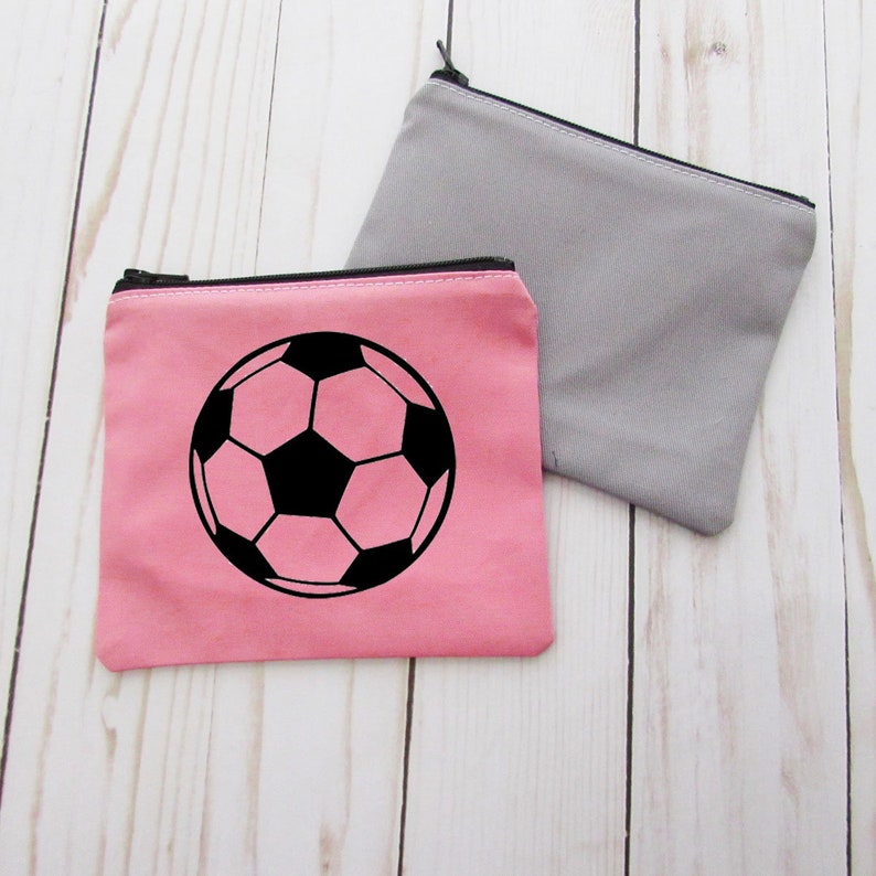 Change Purse CPSoccer Small Credit Card Wallet Small Make up Bag Soccer Coin Purse Zip Money Bag Soccer Team Gift