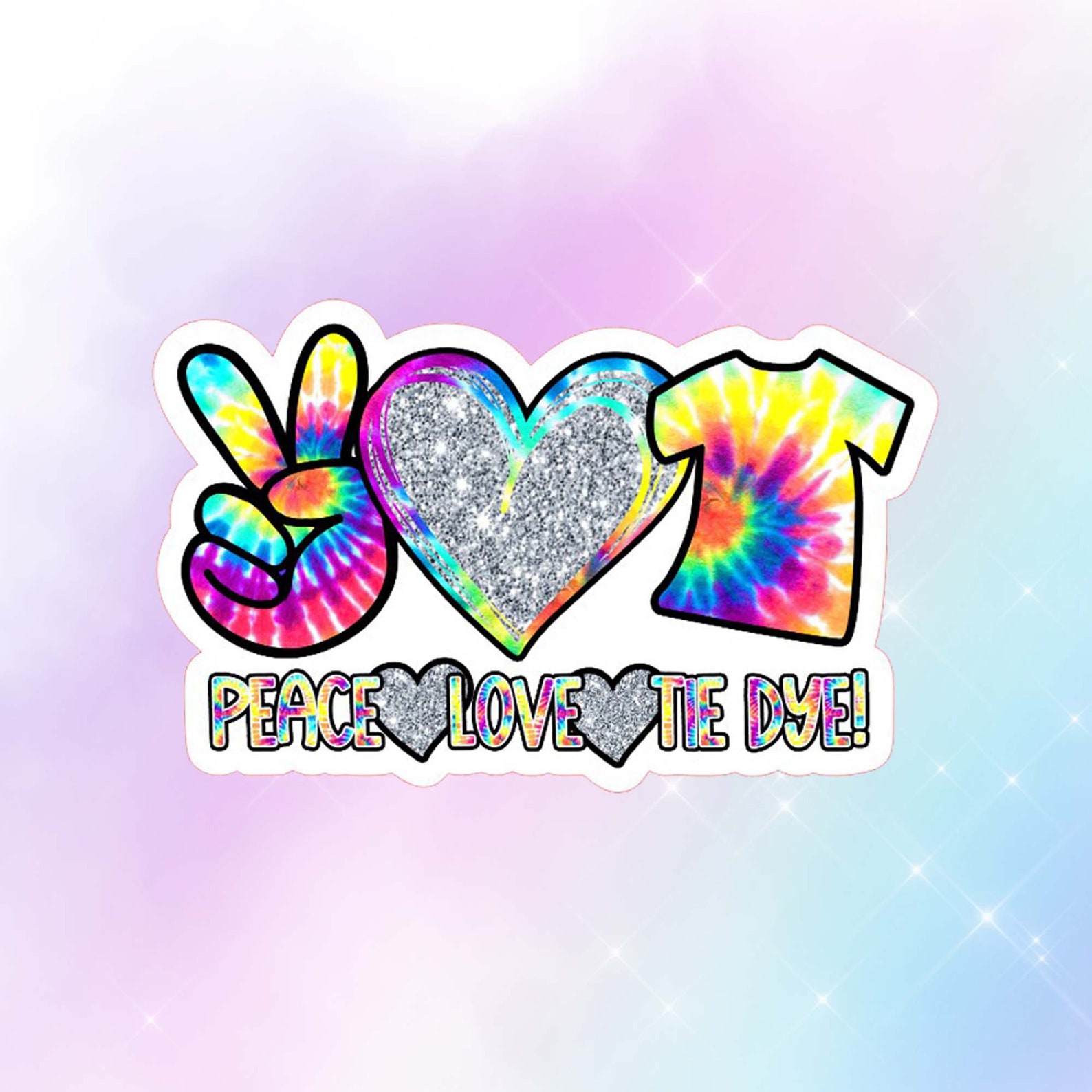 Peace Love Tie Dye Sticker Laptop Stickers Vinyl Waterproof | Etsy