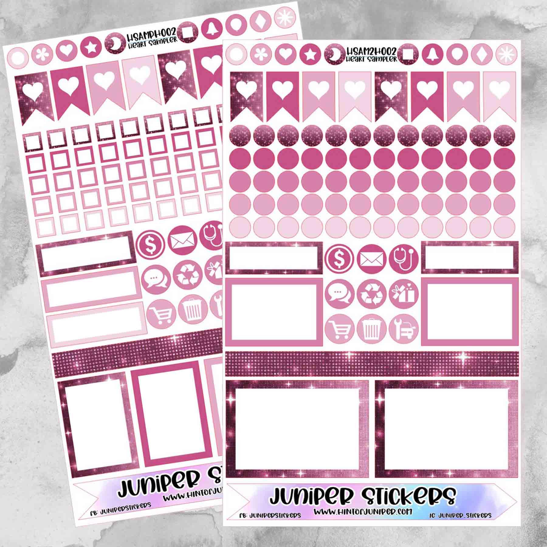 Calendars Planners Paper HFSAMH002 Berry Sparkle Planner Sticker Kit 