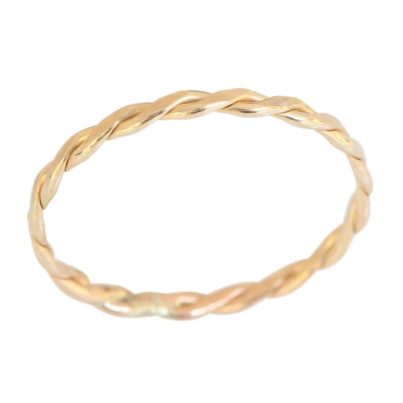gold filled twist 14k gold thumb ring size 10 braid finger ring for men or women