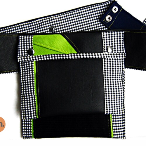 Double Bag, Handmade Personalized Waist Bag, Vegan Friendly, Vegan Leather, Leather Waist Bag, Leather Hip Bag, Music Festival Bag, UNUSUAL