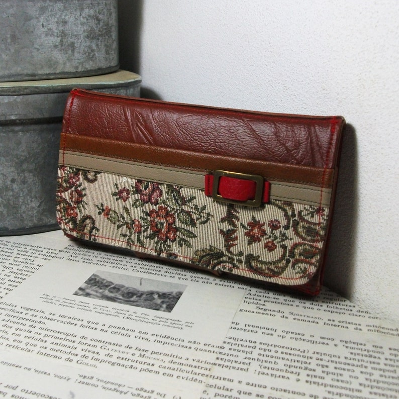 Trifold Unique Floral Handmade Personalized Wallet Clutch Wallet Vegan Leather Wallet Vegan Friendly