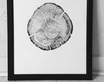 Montana Tree, Flathead Lake, Montana, Driftwood, tree stump, Montana print, forest art print, natural textures, natural patterns, LintonArt