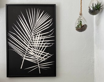 Palm Fronds, monoprint, Majesty Palm, ecology art, biology art, yoga studio decor
