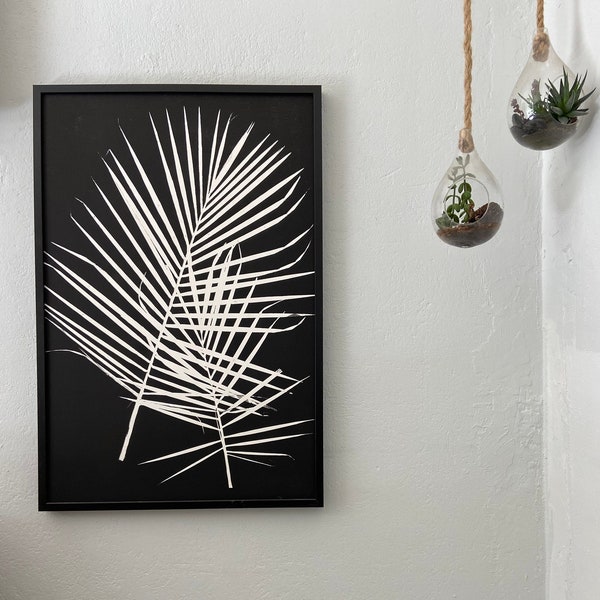 Palm Fronds, monoprint, Majesty Palm, ecology art, biology art, yoga studio decor