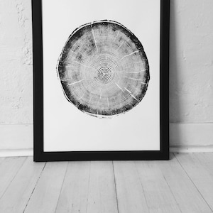 Big Cottonwood Canyon, Tree Ring Print, Woodcut, Utah Art, Botanical Print, Father's Day Art, arborist art gift, Dendrology, Hand pressed