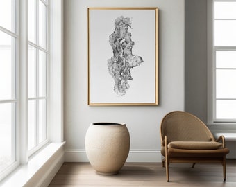 Redwood Burl, Tree Ring Print, Woodcut print, Tree of Life, , 24x36 print, Signed original Print