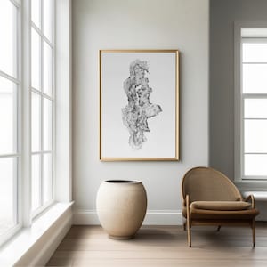 Radica di sequoia, stampa dell'anello dell'albero, stampa xilografica, albero della vita, , stampa 24x36, stampa originale firmata