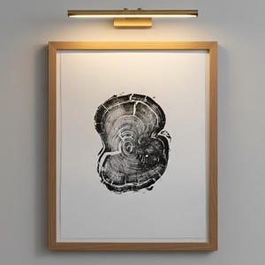 Tree stump art print, Albion Basin UT, Christmas art gift, Alpine Modern, tree slice art, holiday wall decor, tree art gift, woodcut