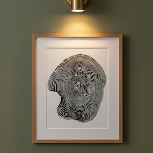 Maulbeerbaum Baum Ring Art Print, Baumring Art Print, Holzschnitt, echte Baumringe, Holzschnitt, Baum-Liebhaber-Kunst, männliche Geschenke, Weihnachtsgeschenke, Kunstgeschenke