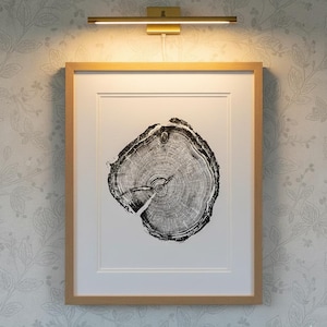 Utah Art, Tree Ring Print, Woodcut print, Woodworker, Ski Art, Snowbird, Wood Slice wall art