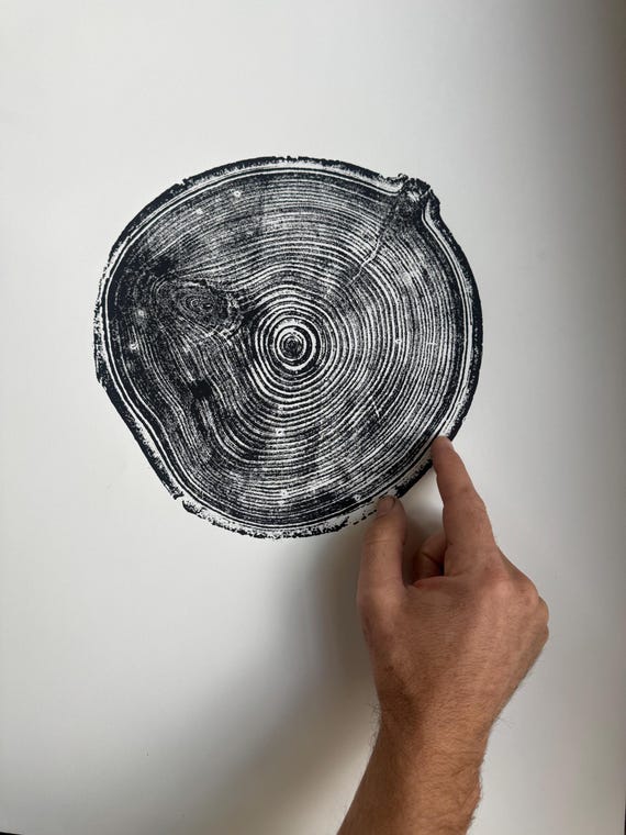 Aspen Tree Ring Print – Taos, New Mexico – 18x24 Original Signed Woodcut