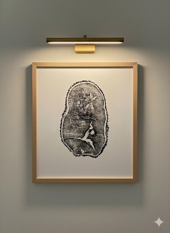 English Oak, Tree ring art print, Oak from Liverpool UK, Anniversary art, Tree ring art, Tree rings, Original Woodcut print by Erik Linton