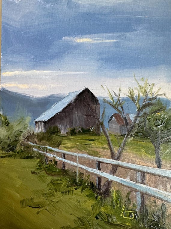 Old Barn 5x7, Original Oil Painting, Landscape Painting, Utah Painter, Barn Paintings, Utah Art