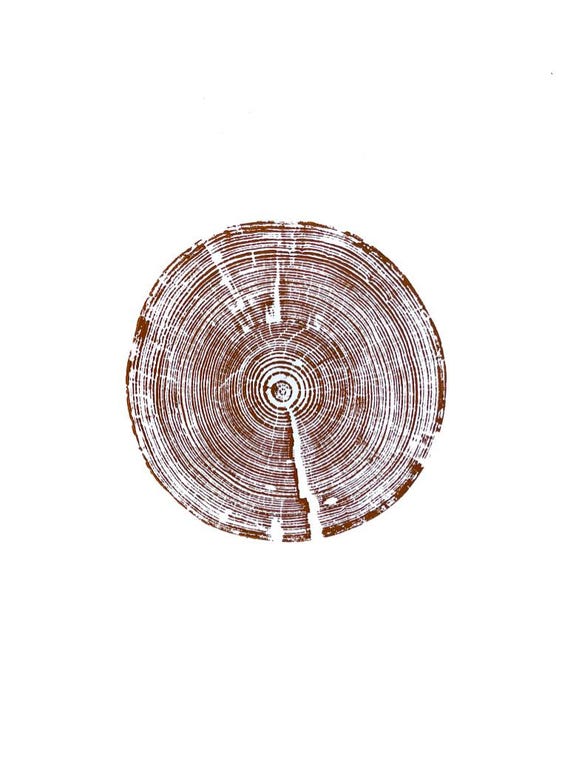 Alabama Tree Ring Print, Alabama art print, made by hand from a real tree from Birmingham area, Original woodcut print, 18x24 inch paper