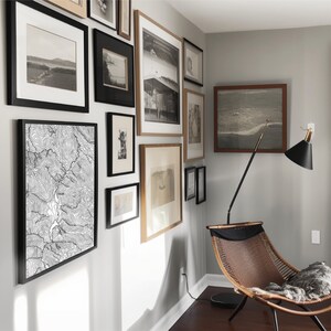 Kaart van Whistler, British Columbia, Ski Art, Canadese Rockies, Topografische kaart, Contourkaart, Set van 2