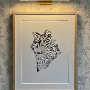 Yellowstone Baumring, Kunstdruck, Holzschnitt, Baumring Kunstdruck, echte Bäume, Holzschnittkunst, Yellowstone Geschenke, Deadstock