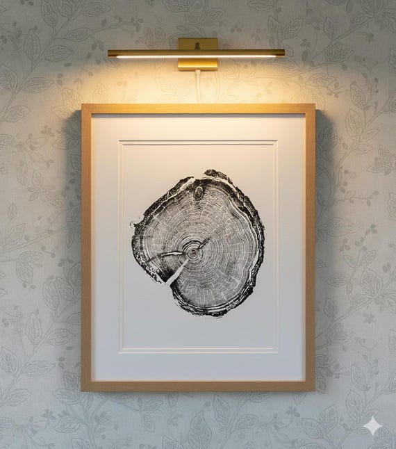 Utah Art, Tree Ring Print, Woodcut print, Woodworker, Ski Art, Snowbird, Wood Slice wall art
