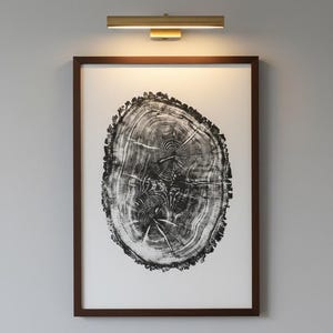 Nauvoo, Illinois Tree ring print, Old Oak Tree, LDS Art, Woodcut print, Nauvoo art, 24x36 inch art, handmade woodcut print by Erik Linton