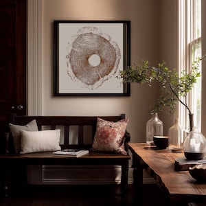 North Carolina Art, Tree ring print, Tree Hugger, Biology Art, oak tree art, log print