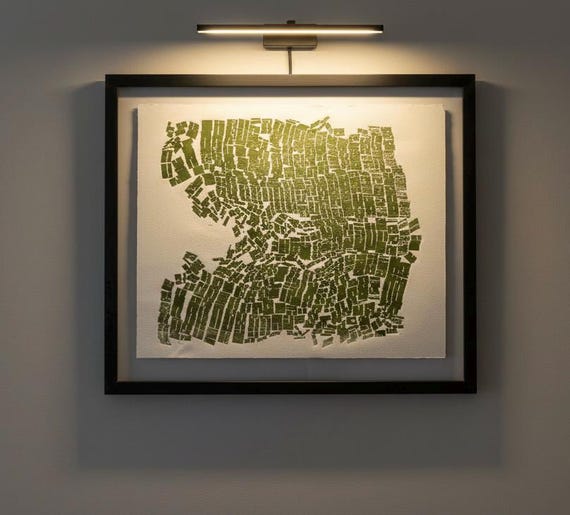 Take a Shot, Original Monotype print, Abstract letter type artwork, 21x26 inches, Limited Edition Typography art