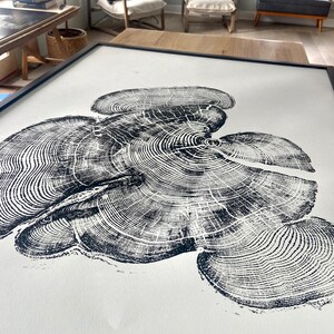 Bear Lake Utah, Tree sump print, From Bear Lake, Woodcut Print, Live Edge Lumber, 24x36 inch print, Alpine Art image 7