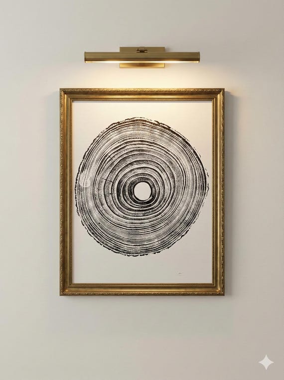 Tennessee Tree ring print, Paulownia Tree, Empress tree, Original Woodcut print, Tree stamp art, Linton Art