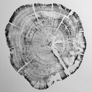 Glacier National Park Tree Ring Art Print Woodcut Print - Etsy