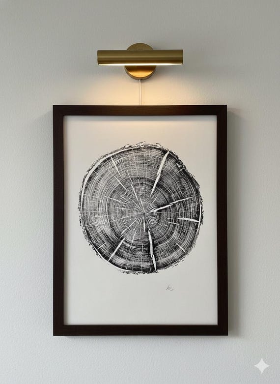 Black Hills South Dakota Woodcut print, Woodcore art, Tree Ring Print, Arborist, Forestry, Biology Gift, 18x24 inches, Signed Original