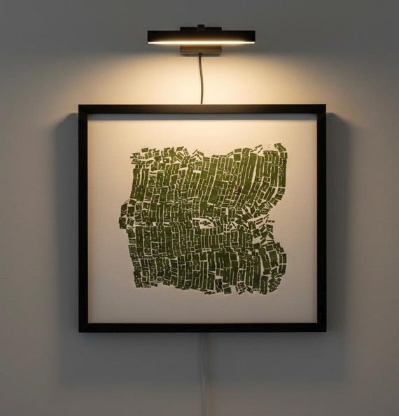 Gut Punch, Original Monotype print, Abstract letter type artwork, 21x26 inches, Limited Edition Typography art