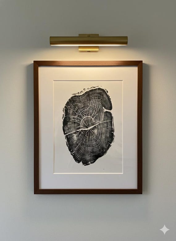 Osage Orange, Tree ring print, Nauvoo, Illinois art, 18x24 tree ring print, Original woodcut art, Handmade tree print by Erik Linton