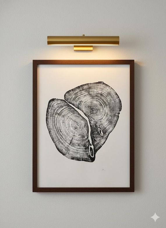 Waco Texas, Temple Texas, Cedar Tree ring print, Tree stump art, Original Woodcut print, Woodblock print, Linton Art