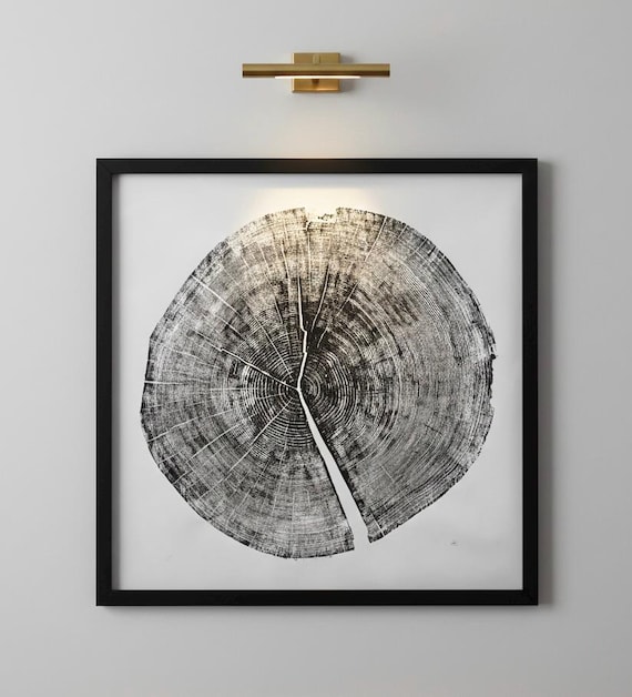 Yosemite National Park, Woodcore art, Tree Ring Print, Hand Pulled, Mountain Artwork, California Coast
