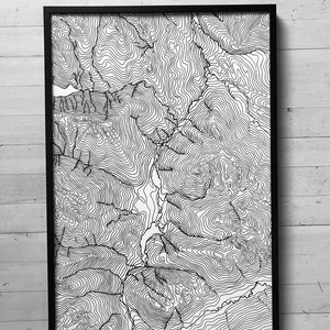 Map of Whistler, British Columbia, Ski Art, Canadian Rockies, Topographical map, Contour Map, Set of 2 image 10