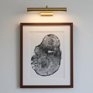 Puget Sound, Seattle Art, Woodcore art, Tree Ring Print, Woodcut print, Shabby Tree