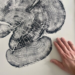 Bear Lake Utah, Tree sump print, From Bear Lake, Woodcut Print, Live Edge Lumber, 24x36 inch print, Alpine Art image 10