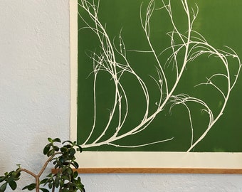 Tumbleweed, Botanical Print, Monotype, Botanical Wall art, Weed Art