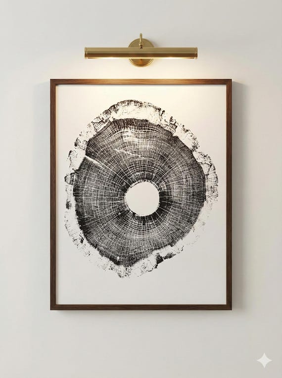 North Carolina Art, Tree ring print, Tree Hugger, Biology Art, oak tree art, log print